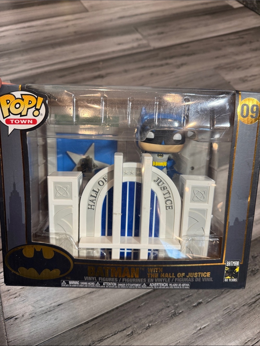 NWT Funko Pop! Batman with Hall of Justice Display - Blue, White & Black